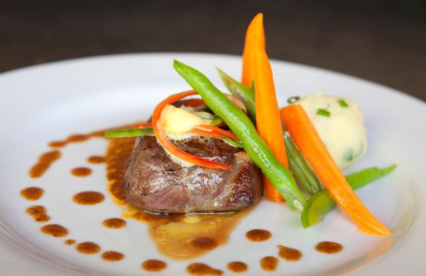 Grilled Angus beef tenderloin with honey glazed baby carrots,.jpg